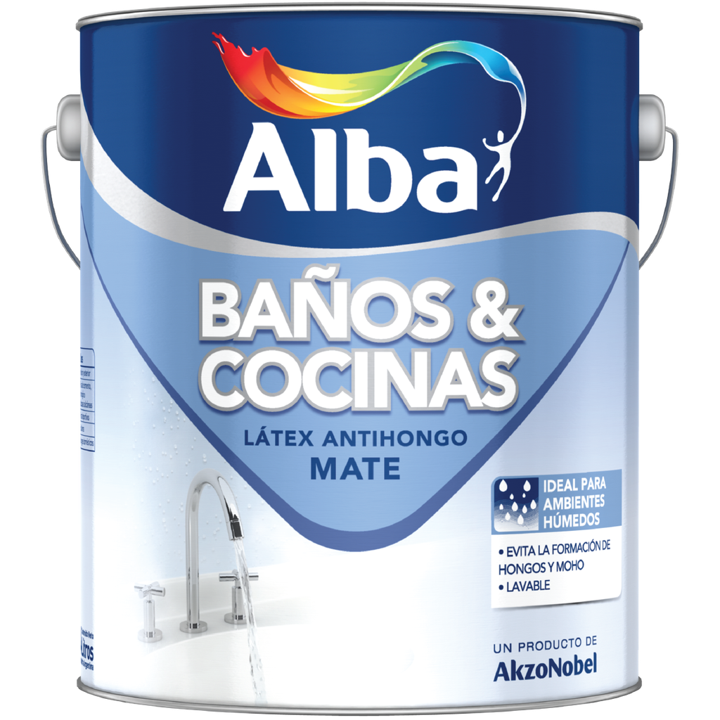 Baños y cocinas Alba antihongo blanco x 4 lts.