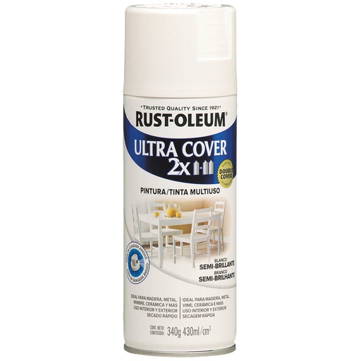 Aerosol r.o. ultra cover blanco semi-brillante x 340 grs.