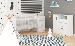 [55951] CUNA CON CAJONERO BLANCA EXPRESS